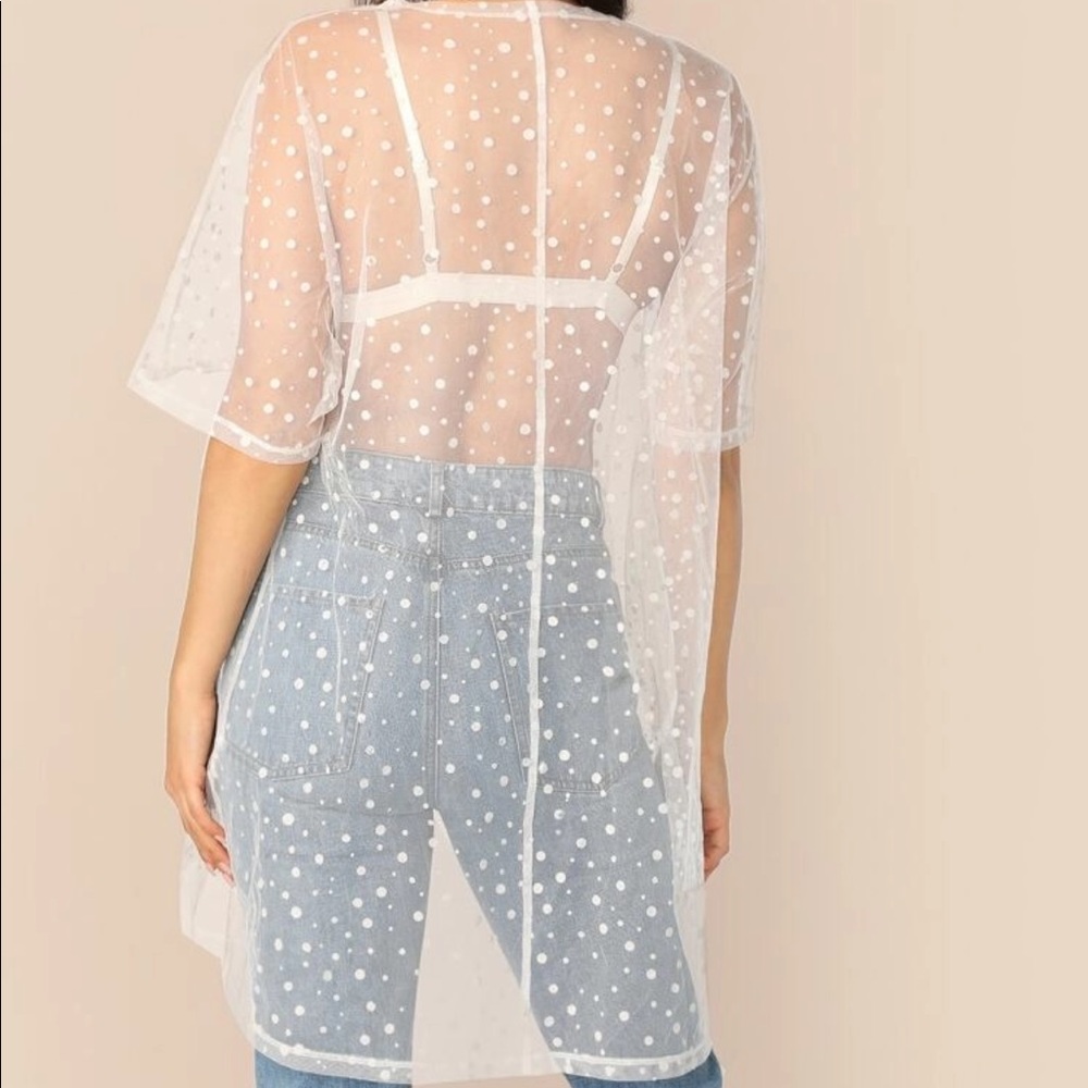 Sheer Dobo Mesh Kimono without Bra - Picture 2 of 8